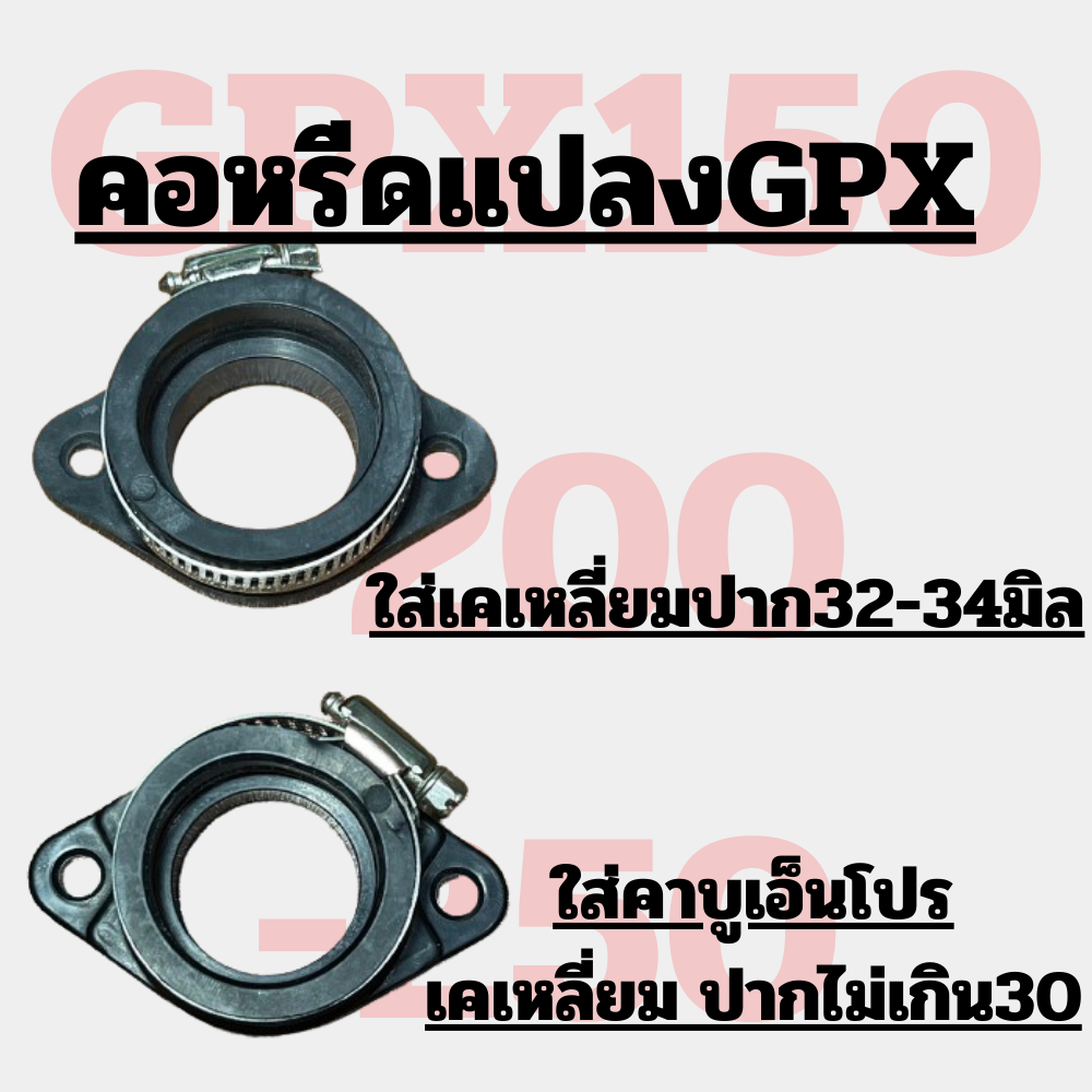 อะแดปเตอร์ (ย่นสั้น) Stallions -GPX  RYUKA / Lifan / Keeway / SYM คอหรีดแปลงคาบู ใส่คาบูNPROไปจนถึงคาบูเคเหลี่ยมขนาดใหญ่
