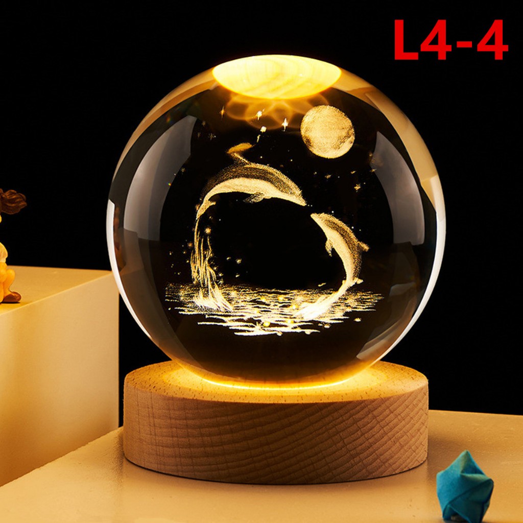โคมไฟหัวเตียง3D LED หลายรุ่นเลือกได้+ USB ของขวัญวันเกิด โคมไฟคริสตัล โคมไฟตั้งโต๊ะ โคมไฟกลางคืน<พร้อมส่งในไทย>รุ่น：L4