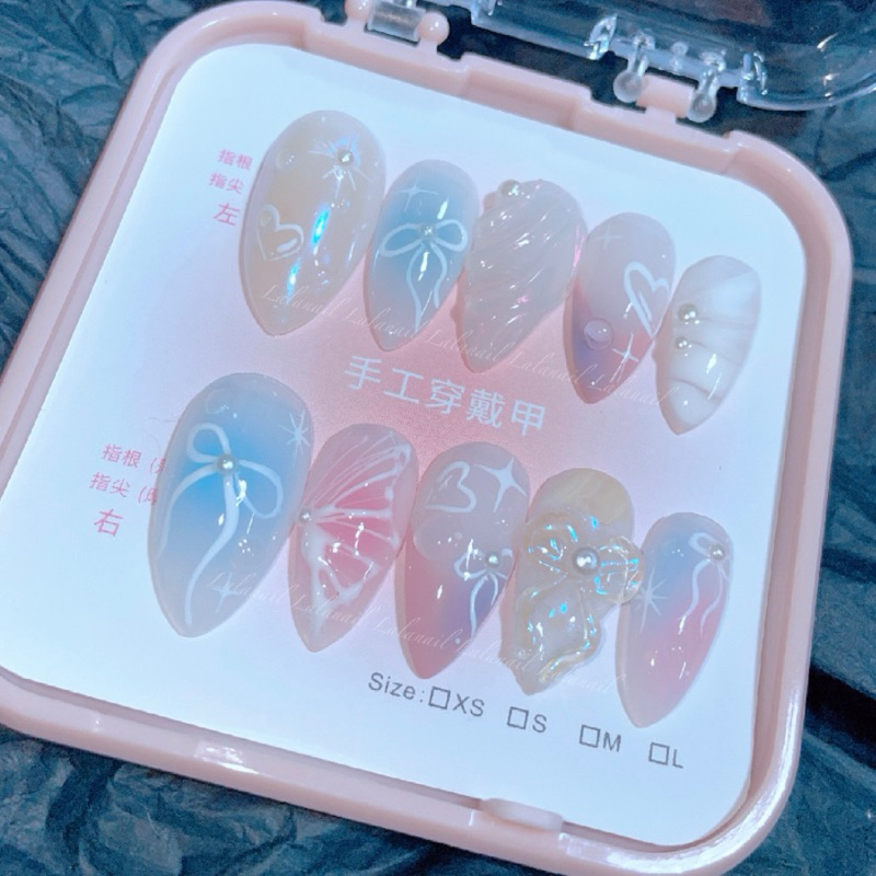 เล็บปลอมเจล fairycore สีหวานเท่ห์ ❌จัดทำ1วัน❌ รบกวนเลื่อนอ่านรายละเอียดเพื่อตัวท่านเองค่ะ 🥰สินค้าถ่ายจากงานจริง