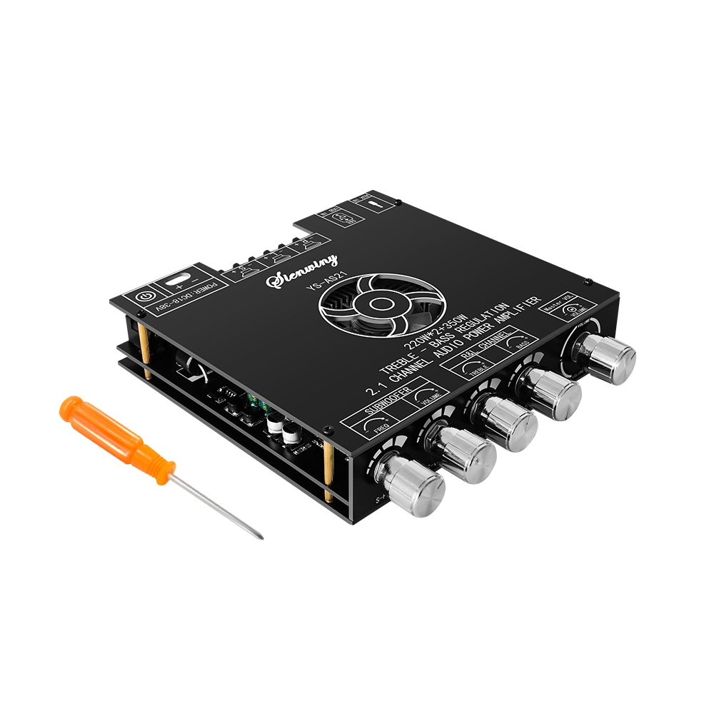 YS-AS21 2.1ช่อง TPA3255บลูทูธเครื่องขยายเสียงดิจิตอลคณะกรรมการโมดูลซับวูฟเฟอร์เบสสูง 220W*2+350W วัตต์สนับสนุน APP-SY