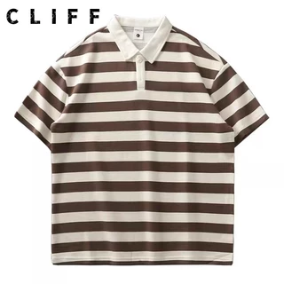 CLIFF -COD✅เสื้อลายทางคลาสสิกผู้ชายลาย POLO เสื้อคอปกด้านบน