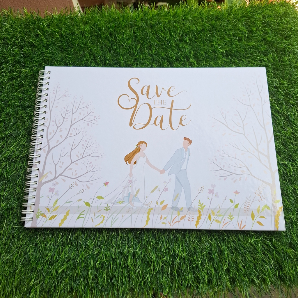 สมุดเซ็นอวยพร เล่มกลาง ขนาด17x23cm Save the date พร้อมส่ง***กรุณาเช็คขนาดสมุดก่อนกดสั่งซื้อ*****