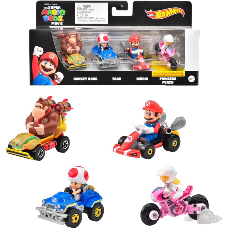 แท้ 100% จากญี่ปุ่น ฮอตวิล รถมาริโอ้ คาร์ท Set 4 ชิ้น Hot Wheels Mario Cart 4 Pack The Super Mario B