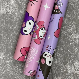 วอลเปเปอร์ติดผนัง Kuromi PVC กาวในตัว กันน้ำ ติดเองได้ กว้าง 45 ซม. Wallpaper Sticker