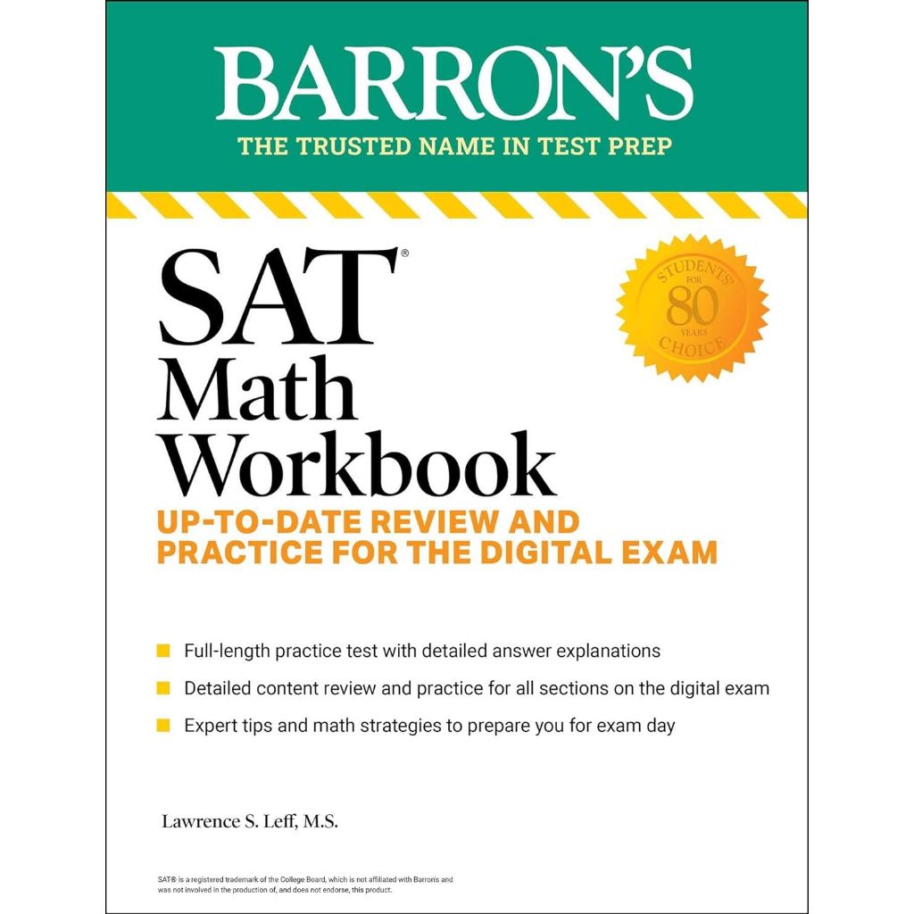 Chulabook|c321|หนังสือ|SAT MATH WORKBOOK:UP-TO-DATE REVIEW AND PRACTICE 9781506291550