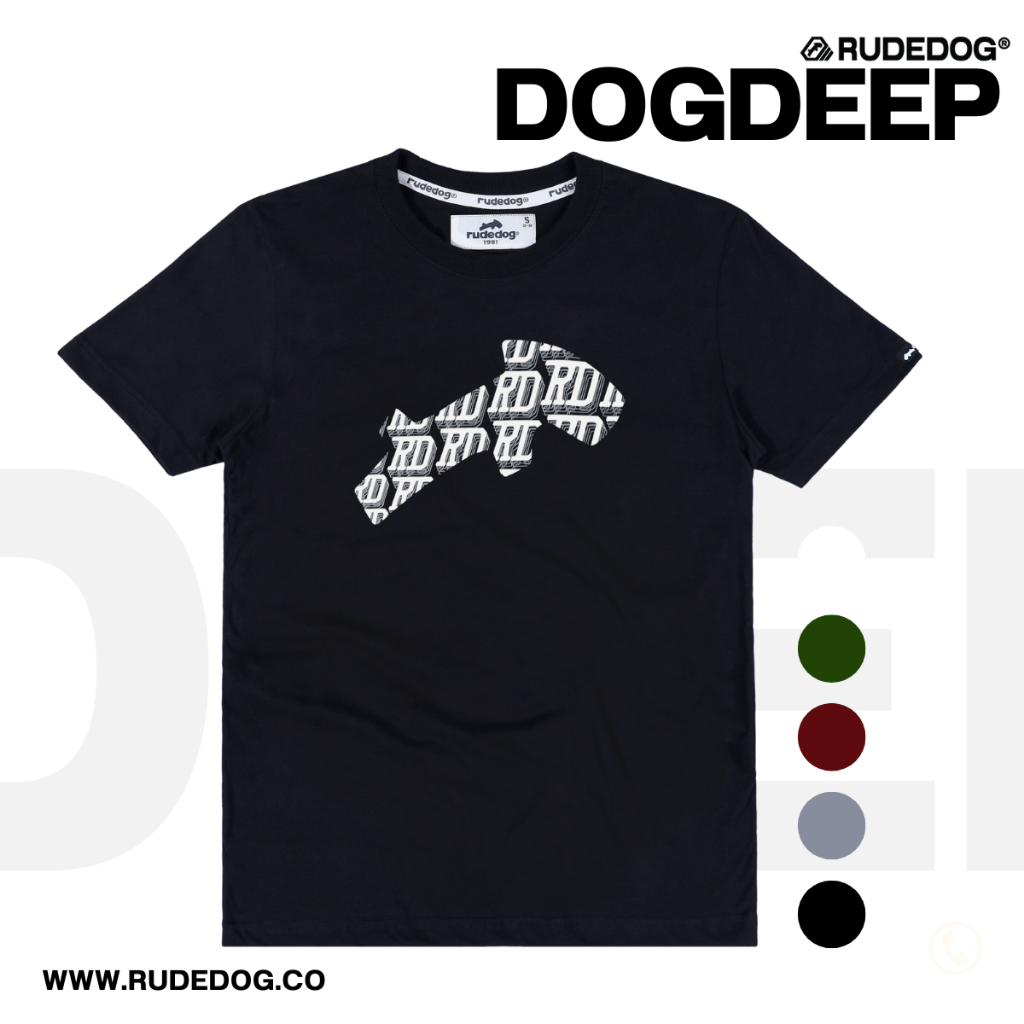 เสื้อยืด แบรนด์ RUDEDOG นุ่มตัวท็อป รุ่น DOG DEEP