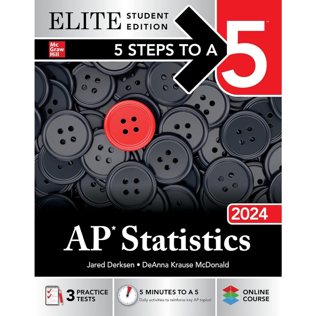 Chulabook|c321|หนังสือ|5 STEPS TO A 5: AP STATISTICS 2024 (ELITE STUDENT EDITION)