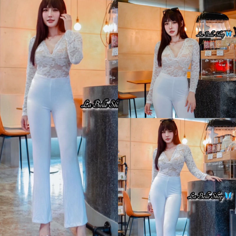 💕ShopBypuy💕จั๊มสูทลูกไม้คอวีขายาวซิปหลัง🔥เซ็กซี่สุดๆ🔥เข้าแล้วจ้า - รูปที่ 2