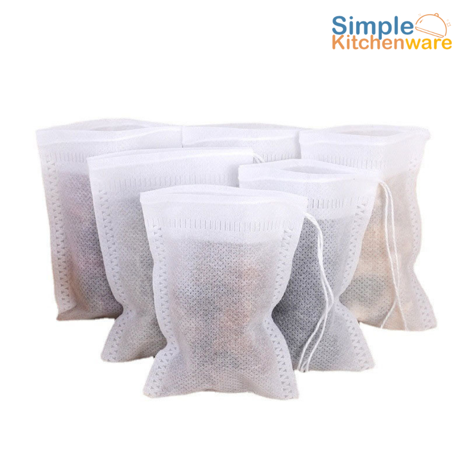 ถุงใส่ชา พร้อมเชือกหูรูด 100 ชิ้น5x7 Tea Bag Simple Kitchenware