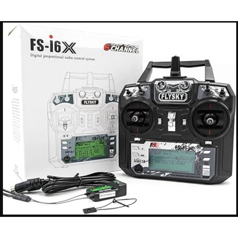 (สินค้าในไทย) รีโมท Flysky i6x รุ่น FS-i6X  พร้อม รีซีฟ iA6B / iA10B  Mode 2 คันเร่งซ้าย