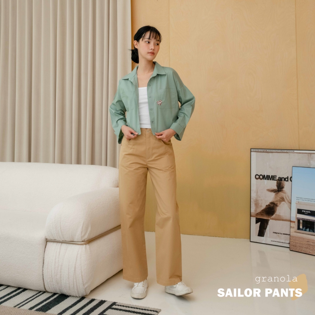 SAILOR PANTS - Granola กางเกงขายาว เซลเลอร์
