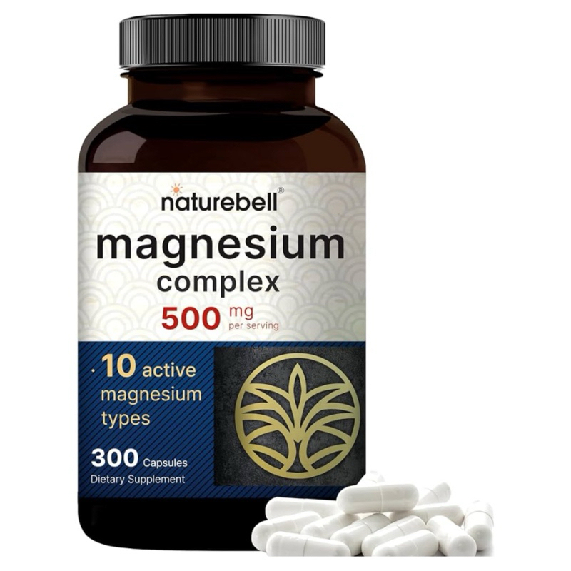 [NATUREBELL]✅MAGNESIUM COMPLEX 500 MG ( 10 ACTIVE MAGNESIUM TYPES  ) ( 300 แคปซูล )