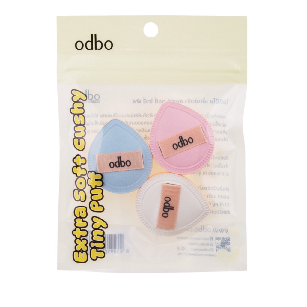 Odbo Extra Soft Cushy Tiny Puff [od8047 ] โอดี บีโอ เอ็กซ์ตร้าซอฟท์ คุชชี่ ไทนี่พัฟ พัฟแต่งหน้า 3ชิ้น