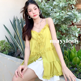 ❤️mayylody❤️ มินิเดรส สายเดี่ยว สไตล์เกาหลี ใส่เป็นเลเยอร์ตัวนอกน่ารักสุดๆ ผ้านุ่มฟู (เสื้อโคเรีย)