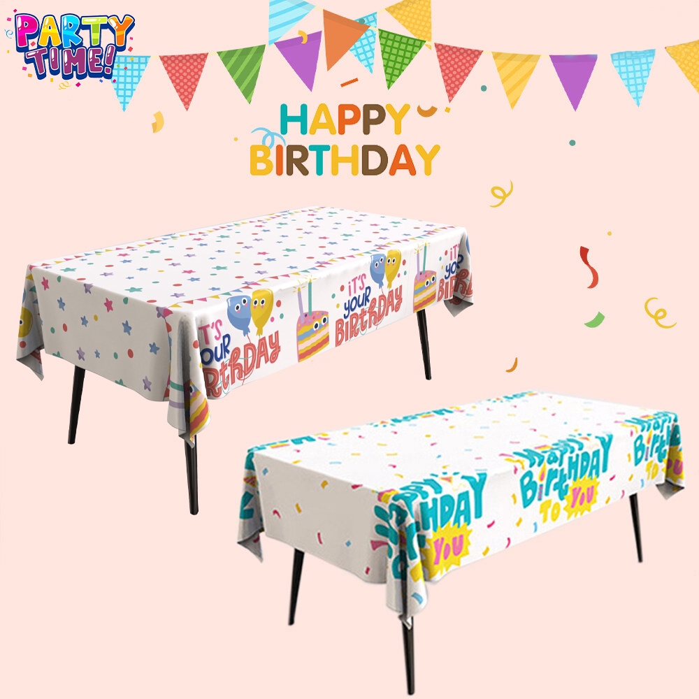 Big Party ✨✨ถูกที่สุด! ผ้าปูโต๊ะลายการ์ตูน ใช้แล้วทิ้ง ตกแต่งงานวันเกิด ผ้าปูโต๊ะปิกนิก ผ้าพื้นหลัง