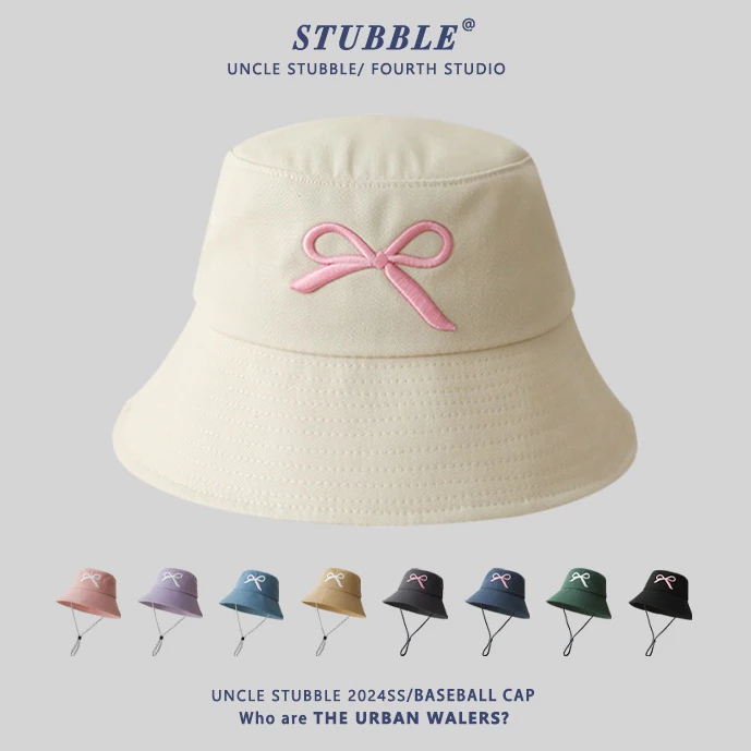 หมวกบักเก็ต ปักโบว์ (มีเชือกแถมให้) bucket มี 6 สี