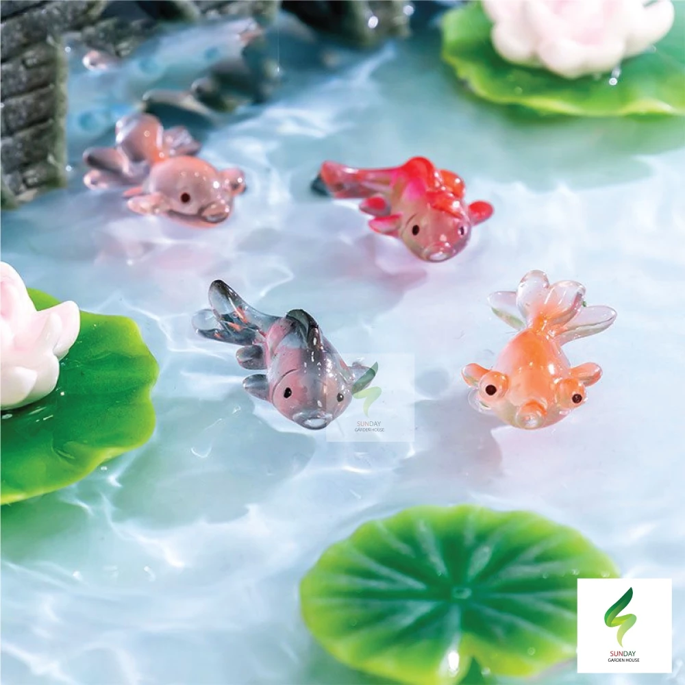 ตุ๊กตาปลาสีสันสดใส Micro-Landscape ตกแต่งสวนถาด ตู้ปลา DIY thumbnail 6
