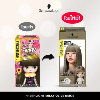 Schwarzkopf Freshlight Milky Color OLIVE BEIGE ครีมเปลี่ยนสีผม สีน้ำตาลสว่างประกายเขียวมะกอก 1 กล่อง