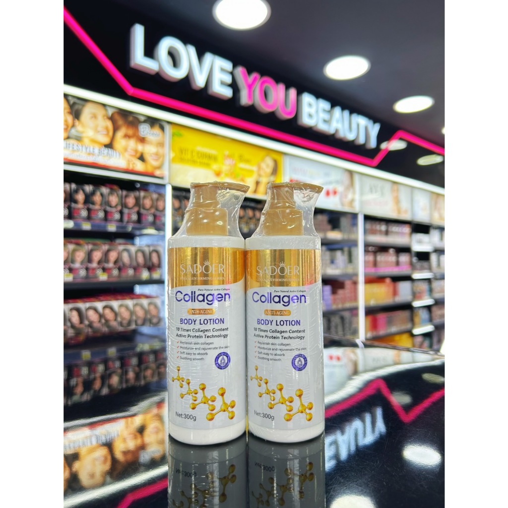 [1แถม1] โลชั่นคอลลาเจน SADOER Collagen Anti-Aging Body Lotion แท้100% ผิวขาว เนียนนุ่ม 300ml.