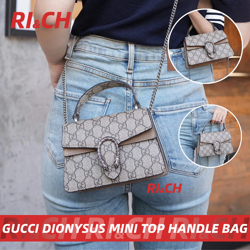 GUCCI DIONYSUS #MINI #SMALL TOP HANDLE BAG #Rich ราคาถูกที่สุดใน Shopee แท้💯