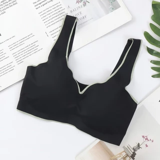 เสื้อชั้นในสตรี บรายกทรงเสริมฟองน้ำ B-123 สีสันสวยงามเนื้อผ้านุ่มสวมใส่สบาย บราชิ้นเดียวไม่มีตะขอ