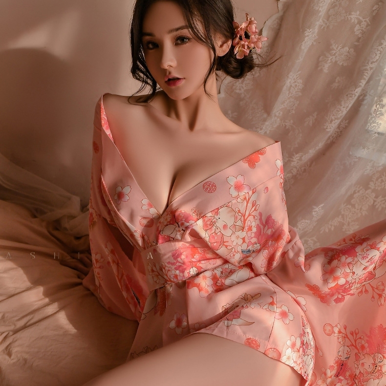 ชุดนอน sexy ชุดนอนเซ็กซี่ เสื้อคลุมอาบน้ำชุดยูกาตะกิโมโนซากุระ 🌸ชุดนอนใส่อยู่บ้าน สวมใส่สบาย จัดส่งจากประเทศไทยH9311