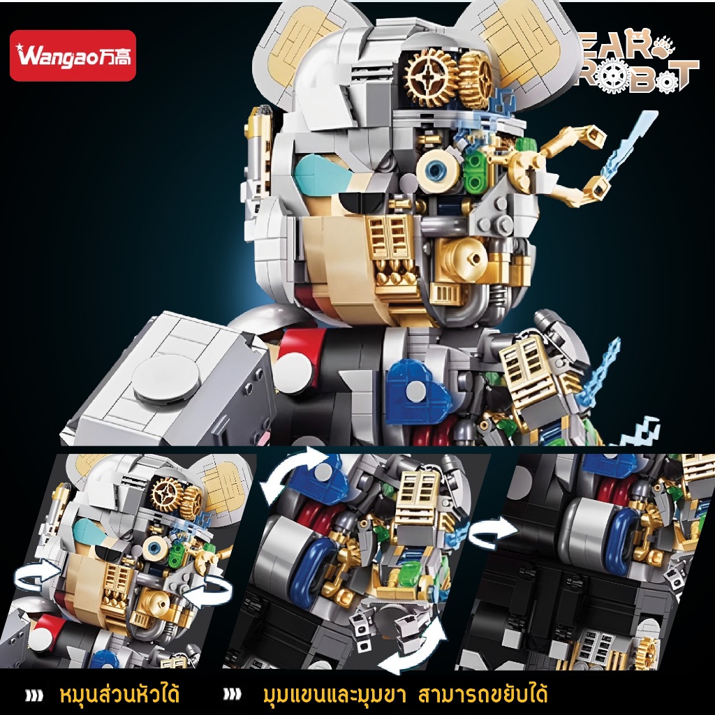 [พร้อมส่ง]ชุดตัวต่อ WANGAO188001 - WANGAO188016 BEAR ROBOT MECHANICAL VIOLENCE แบบริคครึ่งโรบอท เท่ากับ 400% - รูปที่ 5
