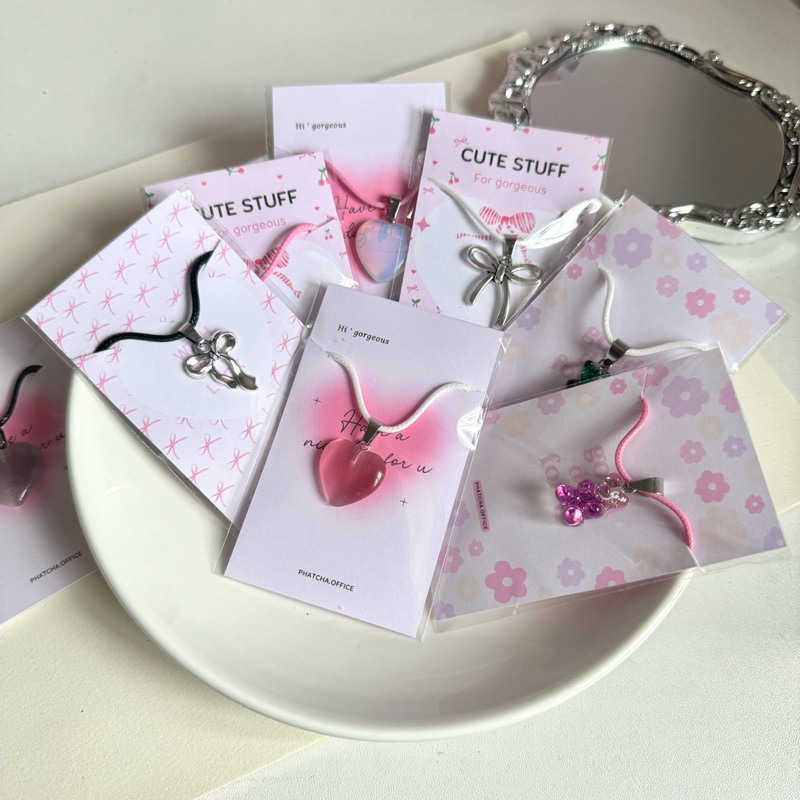 [พร้อมส่ง ]แบบใหม่ สร้อยคอY2K จี้โบว์ จี้หมี จี้หัวใจ สร้อยโบว์ สร้อยเชือก น่ารัก3000%(เข้าใหม่หลายแบบ)