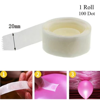 (สินค้าพร้อมส่งจากไทย) กาวติดลูกโป่ง 1 ม้วน 100 จุด (G0128)