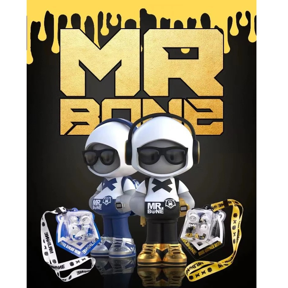 MR.BONE MINI COOL BOY BLUE BLISTER & MR.BONE MINI BOY GOLDEN BLISTER SPECAIL VERSION