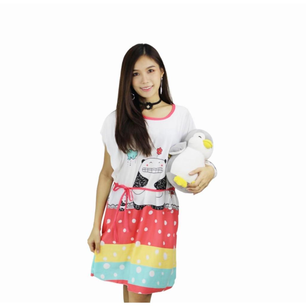 ALL U CAN BUY ชุดนอน ชุดนอนกระโปรงลายการ์ตูน