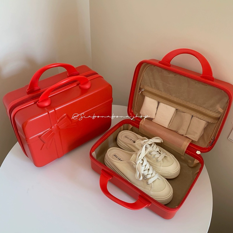 พร้อมส่ง กระเป๋า Red Ribbon กระเป๋าเครื่องสำอางค์ Carry on bag กระเป๋าถือขึ้นเครื่อง Cosmetic bag ท่องเที่ยว 04029