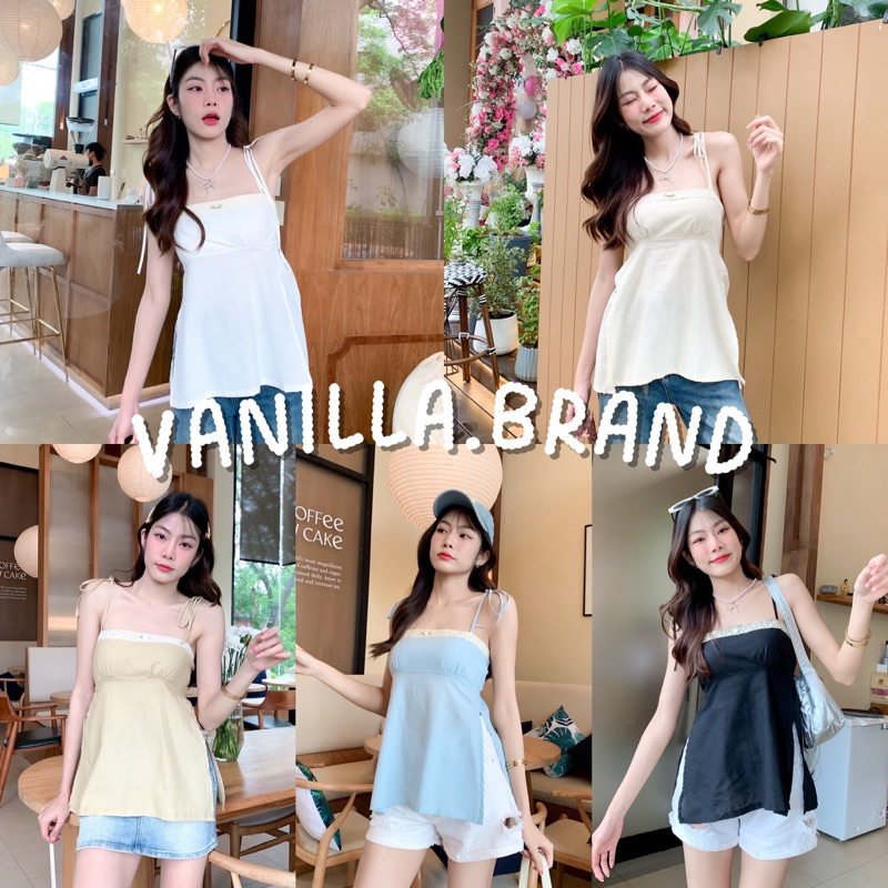 สายเดี่ยวผูกโบว์ไหล่ ผ่าด้านข้าง -bb / VB0085