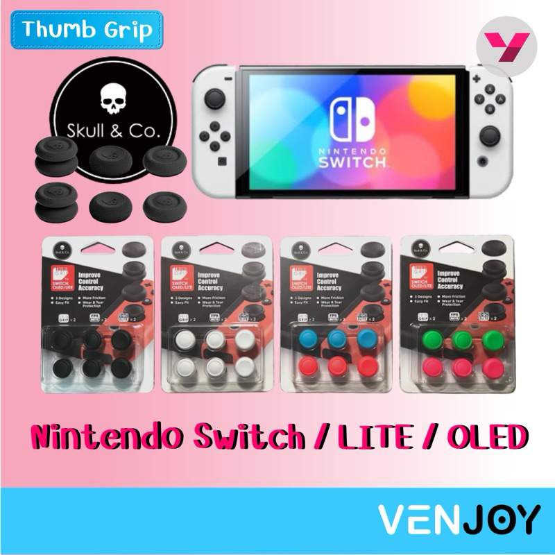 Skull & Co ของแท้ ฝาครอบอนาล็อกจอย / Thumb Grip Set for Nintendo Switch / LITE / OLED
