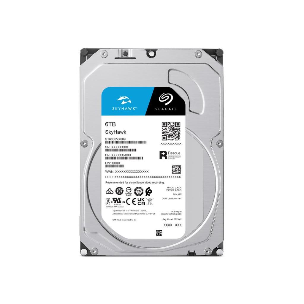 6 TB 3.5" HDD (ฮาร์ดดิสก์ 3.5") SEAGATE SKYHAWK SURVEILLANCE  - 5400RPM 256MB (ST6000VX009)