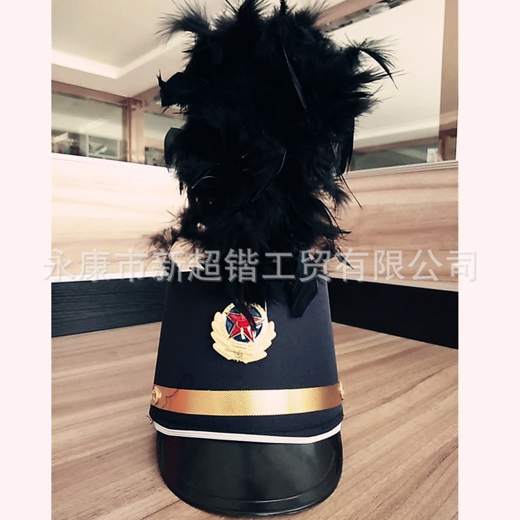 พร้อมส่งในไทย หมวกคอสเพลย์ หมวกดรัมเมเยอร์พร้อมขนนก