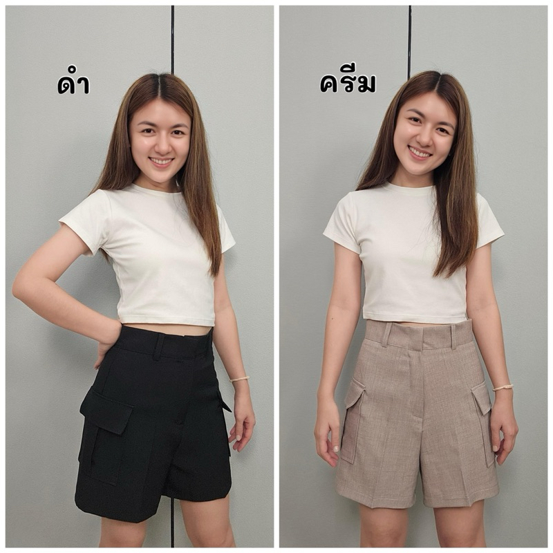B01 กางเกงคาร์โก้ขาสั้น 16 นิ้ว