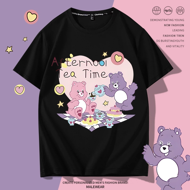 D790（พร้อมส่งจากไทย）เสื้อยืดแขนสั้ง สำหรับชายและหญิง.ลายแฟชั่งน่ารัก