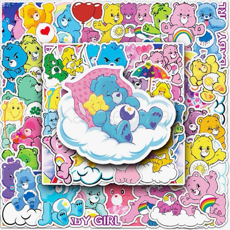 ขายดี Sticker S25 สติกเกอร์ ลายหมีแคร์แบร์ กันน้ำ สำหรับตกแต่ง งาน DIY จำนวน 50 ชิ้น