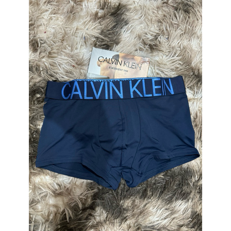 ของแท้ กางเกงในชาย Calvin Klein ทรง Trunk size S สีกรม ผ้าไมโครไฟเบอร์