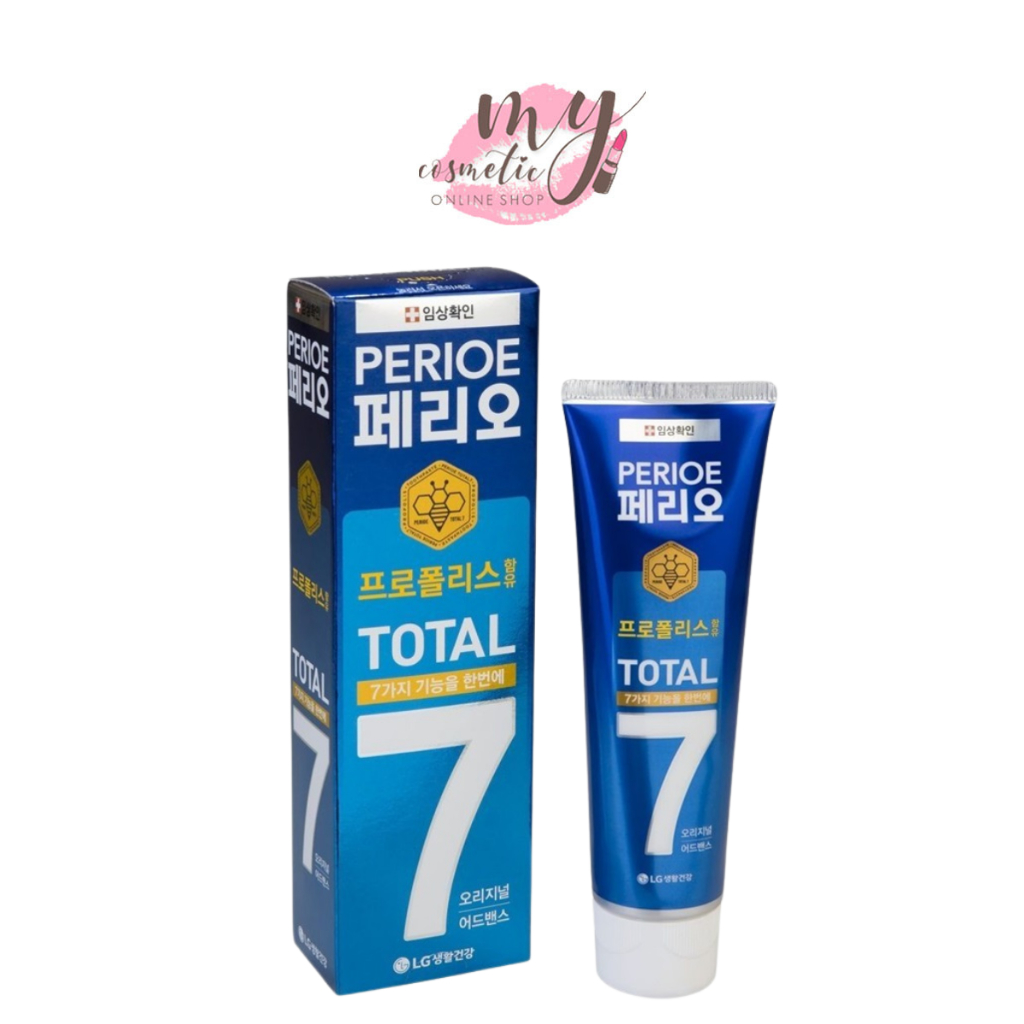 ( แท้ / พร้อมส่ง )Perioe Total 7 Original Advance Toothpaste 120g สูตรเย็น สีน้ำเงิน