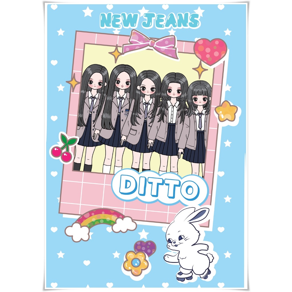 NewJeans (뉴진스) 'Ditto ตุ๊กตากระดาษ ตุ๊กตา บ้านตุ๊กตากระดาษ แต่งตัวตุ๊กตา บทบาทสมมุติ  ของเล่น แฮนด์เ