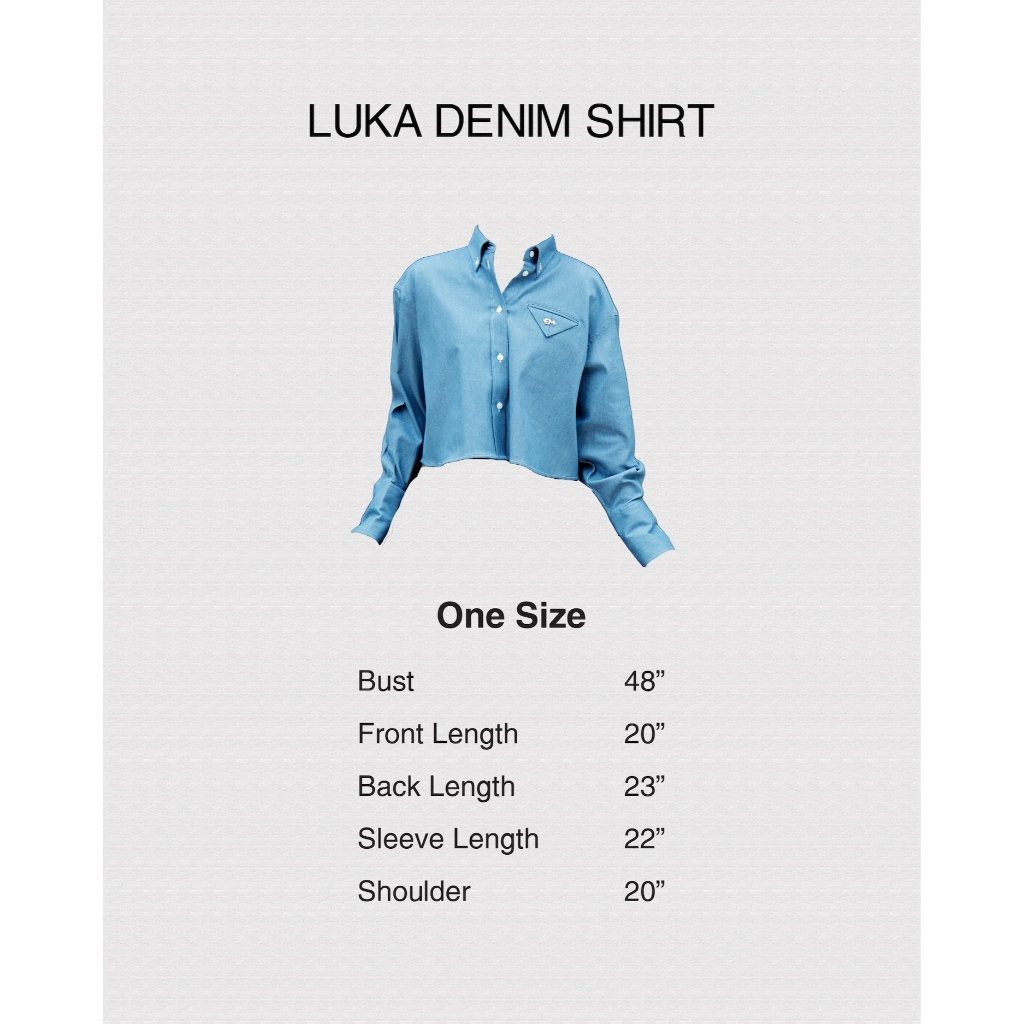 LUKA DENIM SHIRT เสื้อเชิ้ตผ้าเดนิมยีนส์ มีกระเป๋าเสื้อ