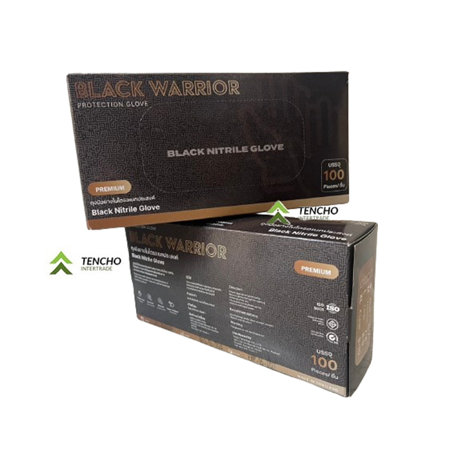 (ส่งฟรี)BLACK WARRIOR ถุงมือยางไนไตรสีดำหนา 5.0 มิล สีดำ รูปที่ 7