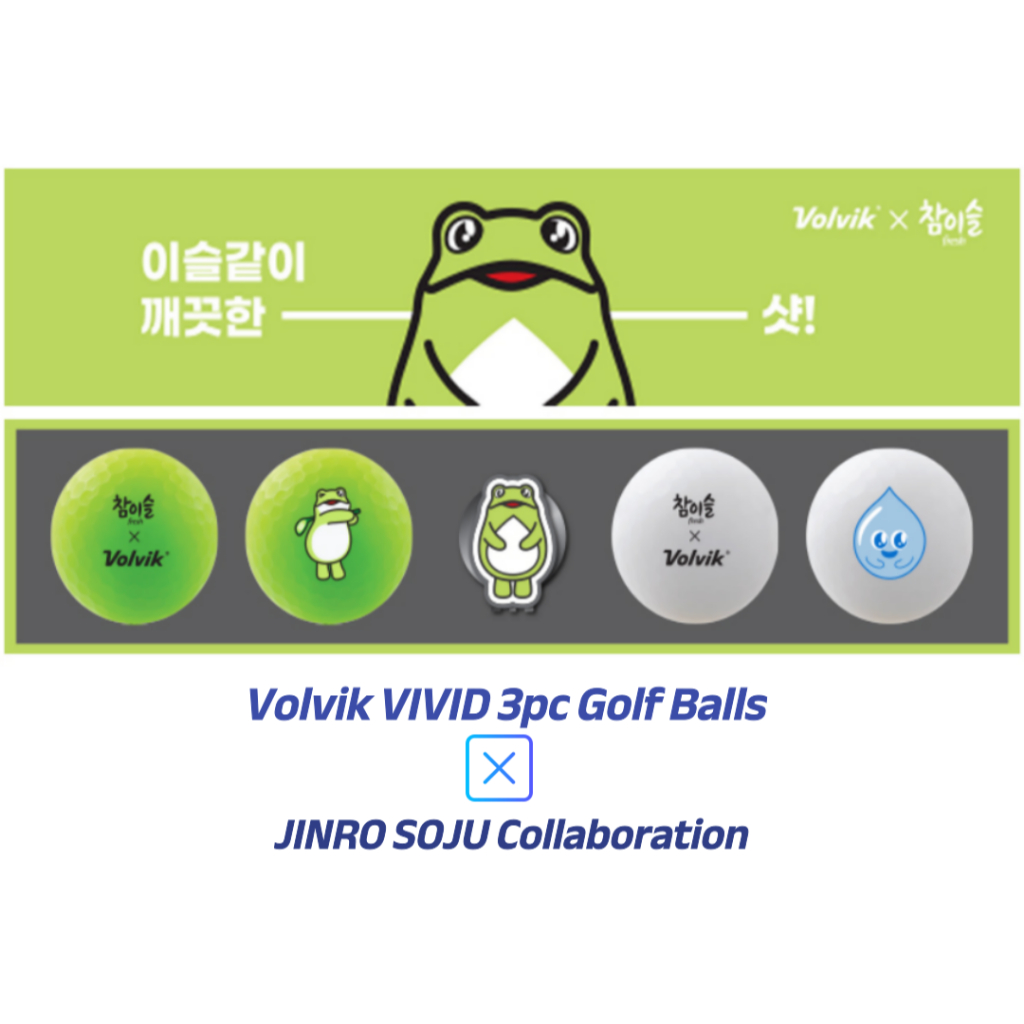 [🚚จัดส่งไว] Volvik Chamisul New Vivid Matte 3 Pieces Golf Ball 4 Units + Ball Marker