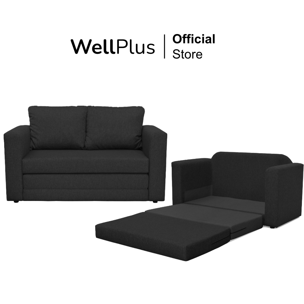 WellPlus โซฟาปรับนอน ดึงนอน 2 ที่นั่ง  (ดึงนอนแล้วยาว200 ซม.) มีให้เลือกทั้งหมด 4 สี แถมหมอน 2 ใบ