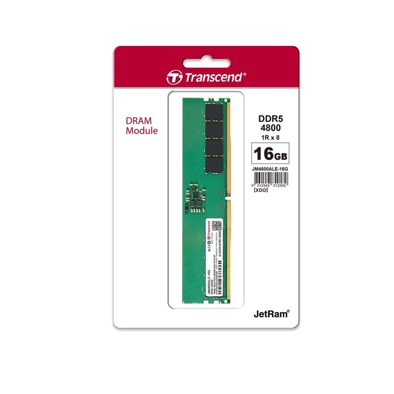 Transcend แรมพีซี Ram for PC 16GB JM DDR5 4800 U-DIMM 1Rx8 1.1V (JM4800ALE-16G) by Neoshop