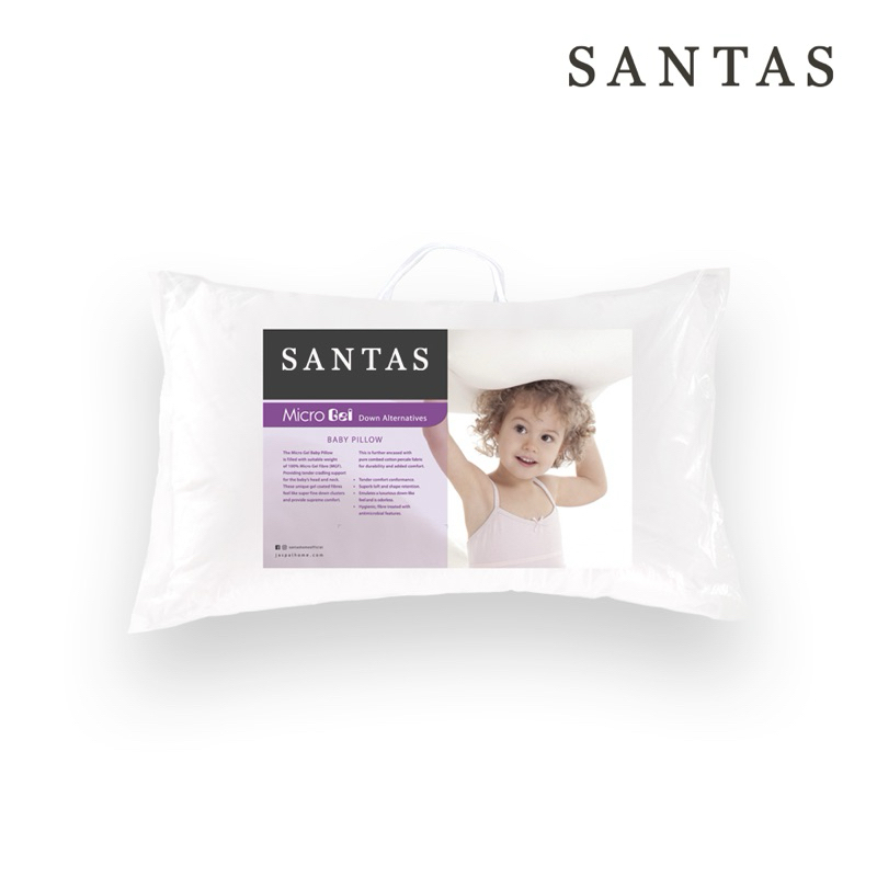 SANTAS หมอนหนุนเด็ก รุ่น MICROGEL BABY ( แถมฟรี ปลอกหมอนคละสี คละลาย)