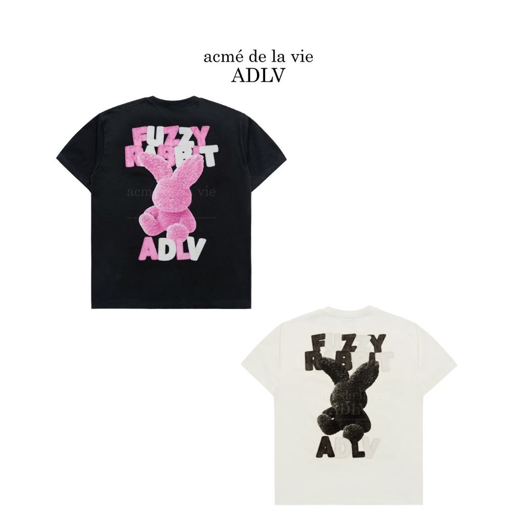 [acmé de la vie] Fuzzy Font Rabbit Short Sleeve T-Shirts