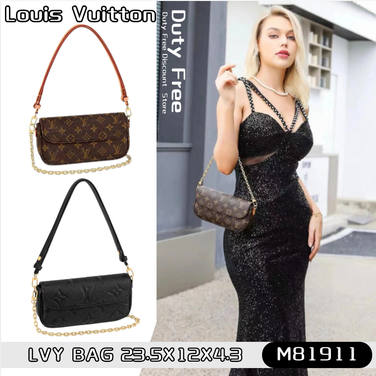 LV Louis Vuitton classic LVY shoulder bag หลุยส์วิตตอ✨กระเป๋าสะพายไหล่สตรี/กระเป๋าโซ่/สายสะพายไหล่ถอดออกได้ M81911